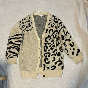 Topshop Mixed Animal Print Knitted Cardigan